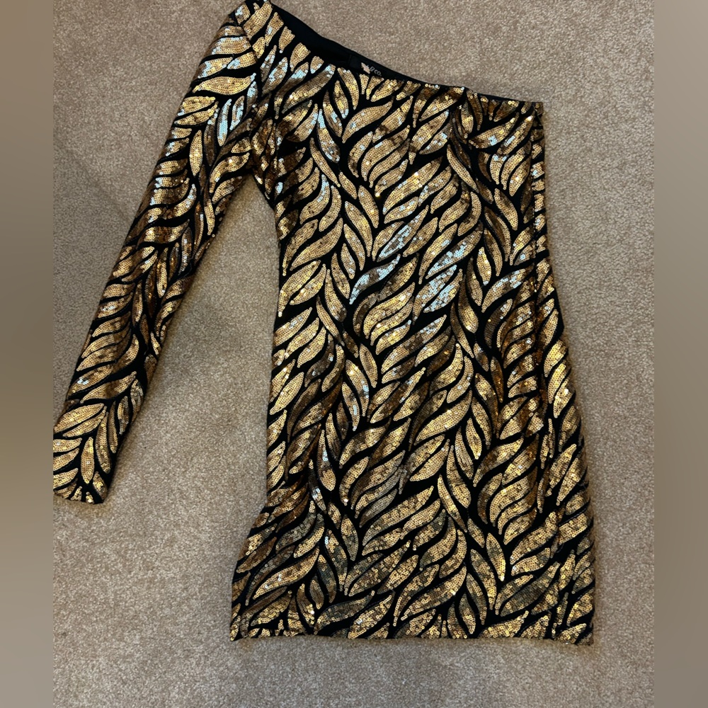 Sequined one shoulder dress